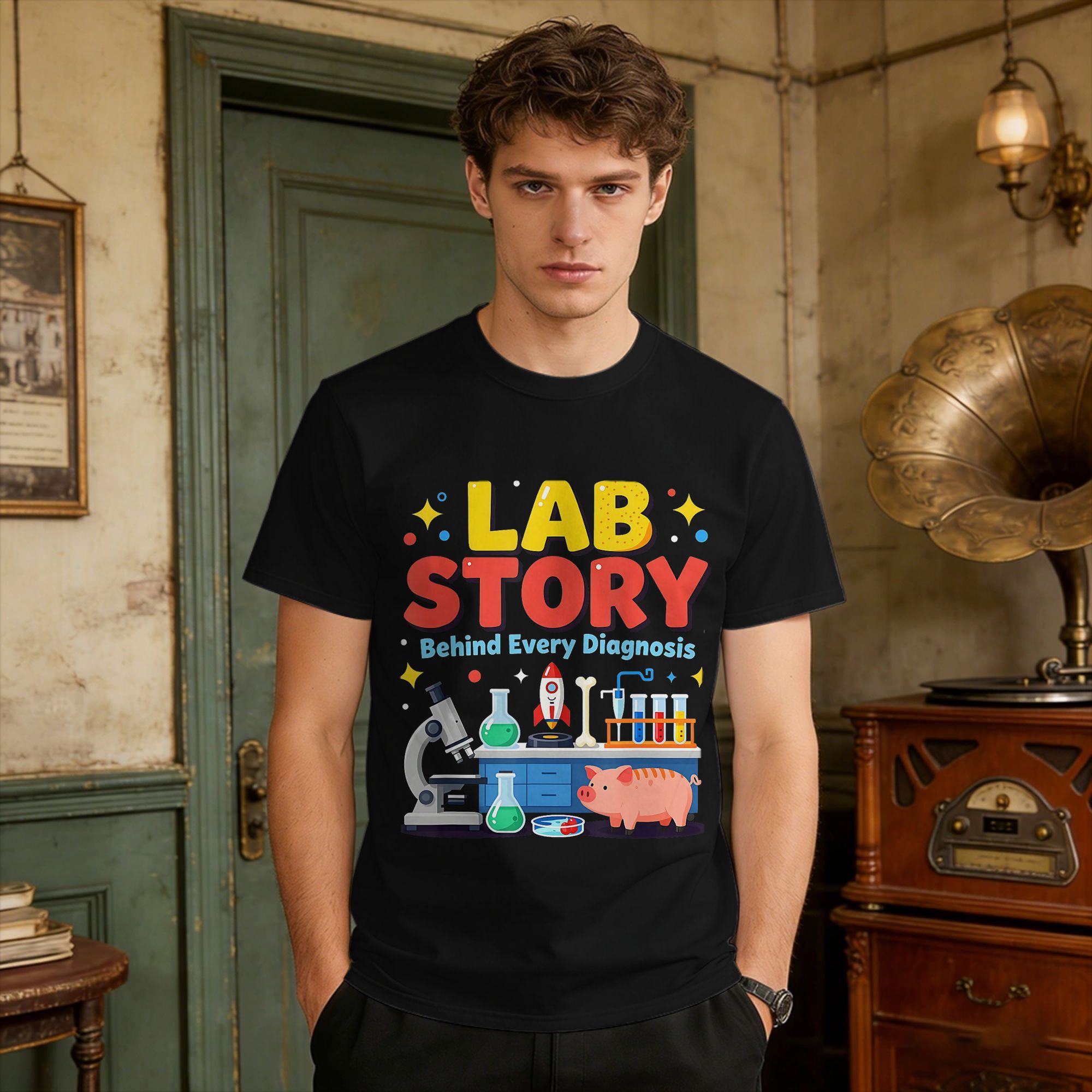 Medical Lab Technician - Camisetas masculinas da equipe de técnicos