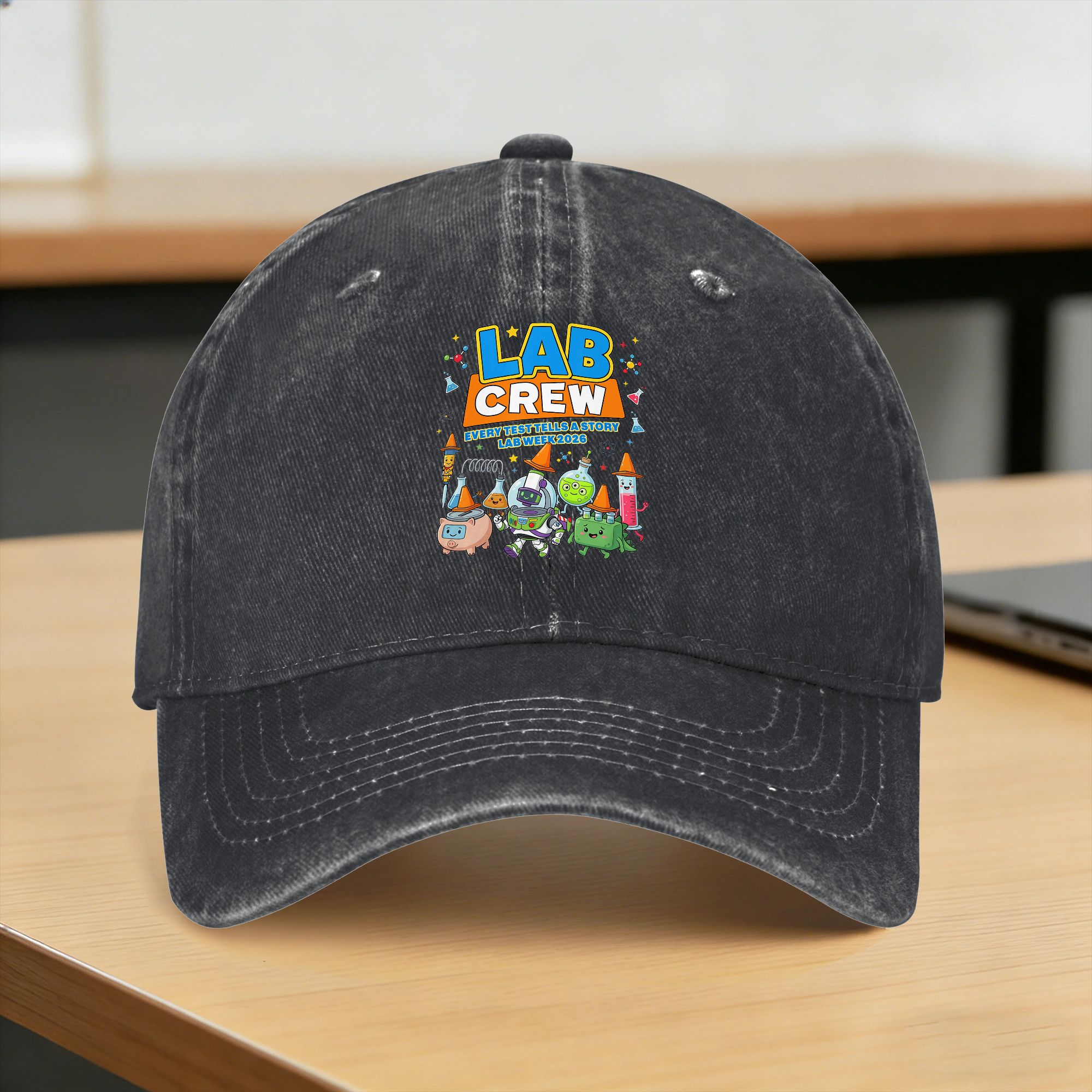 Medical Lab Technician - Boné de Beisebol Retrô Estampado para